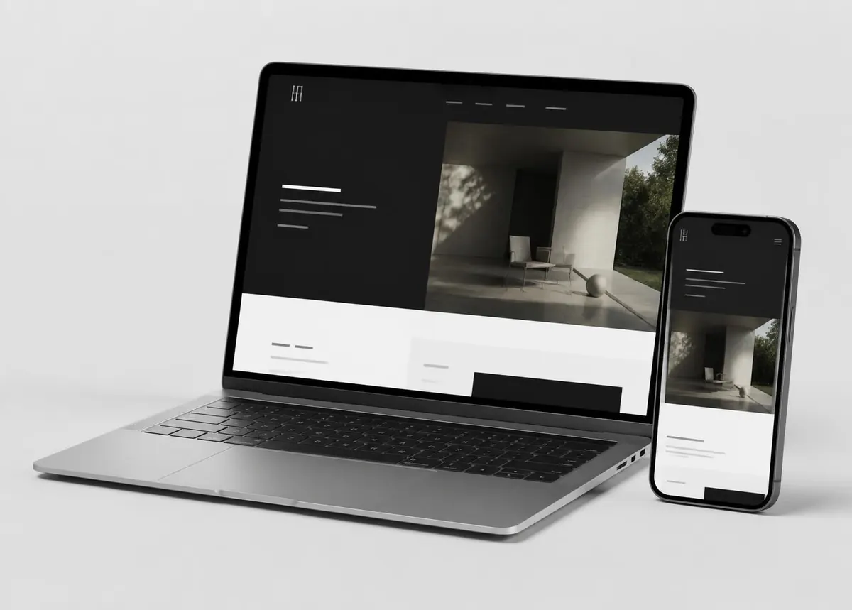 Moderne Website auf Laptop und Smartphone dargestellt